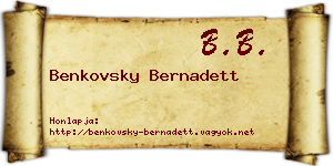 Benkovsky Bernadett névjegykártya