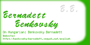 bernadett benkovsky business card